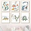 Cute Dinosaur Animals Triceratops Tyrannosaurus Minimalist Wall Art Canvas Painting Posters for Living Room Modern Home Decor