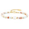 Stainless Steel Pearl Colored Crystal Bead Bracelet, Temperament Versatile Jewelry Women Br-2734