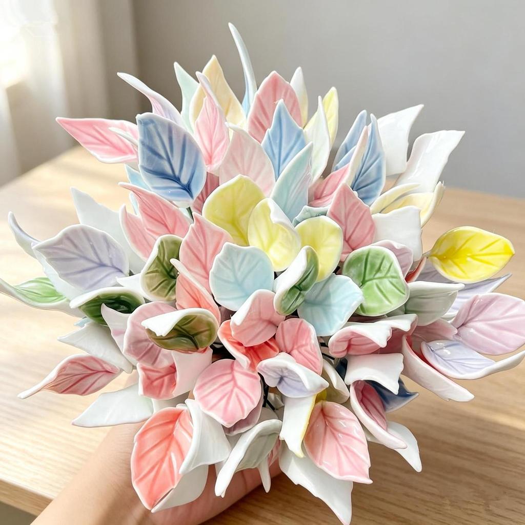 Artisanal Ceramic Hand-Pinched Peony Rose with Preserved Flower Ornament