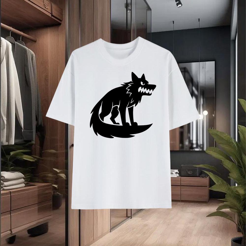 New 100% Premium Cotton T - Shirt with a Refined "Wolf King" Print   Superior Summer Loose- Fit  Breathability and Comfort
