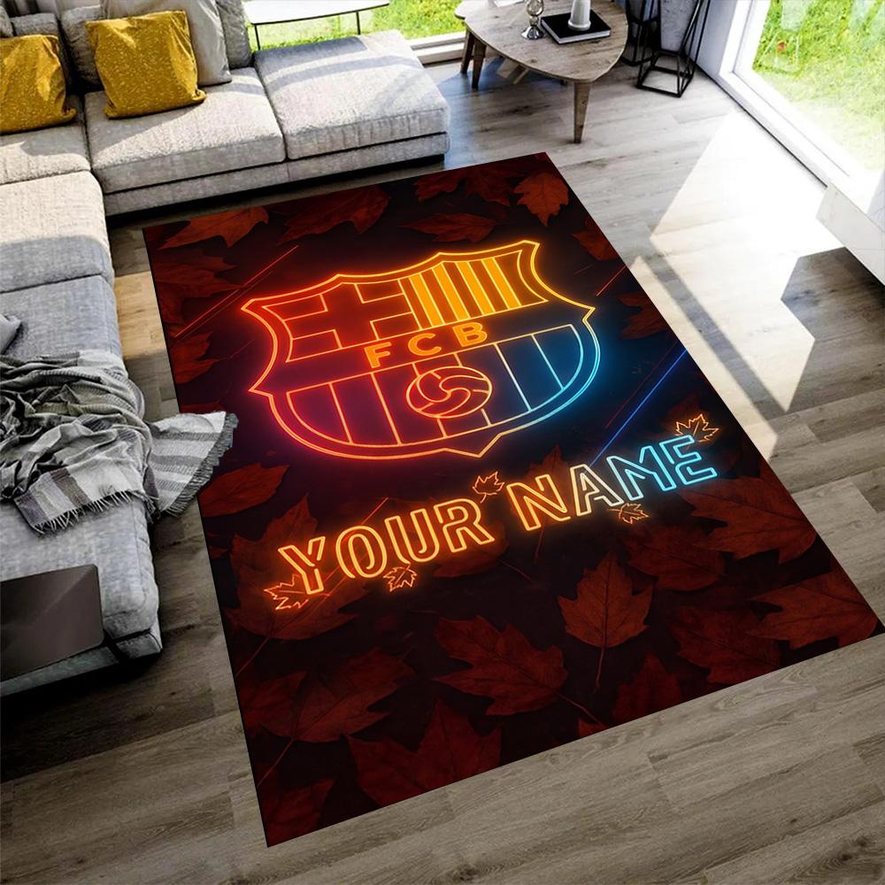 Barcelona Club Personalized Text Floor Mat Suitable for Study Room Bedrooms Hallway Living Rooms Anti-slip Rug Anime Office Decor Best for Christmas