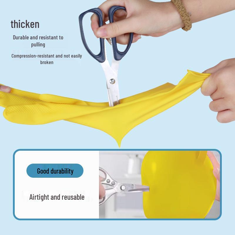 Nanyang Durable Latex Kitchen Gloves - Oil-Proof, Waterproof, and Thickened for Dishwashing & Cleaning S