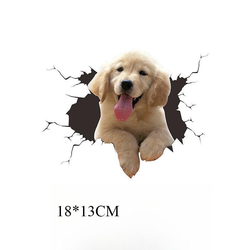 Autoaufkleber personalisierter Hund 3D dreidimensionaler Aufkleber Karosserieschrammen Abdeckung Cartoon Autoaufkleber Stoßstangen hinten Kratzer Aufkleber
