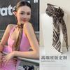 Korean atmosphere black polka dot rose silk scarf early autumn new fashion temperament versatile scarf accessories