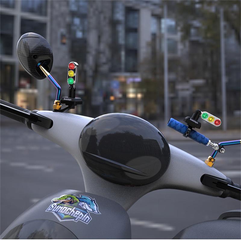 Motorcycle Mini Traffic Light Helmet Decorative Warning Lamp Quick Disassembled Night Riding Safety Light