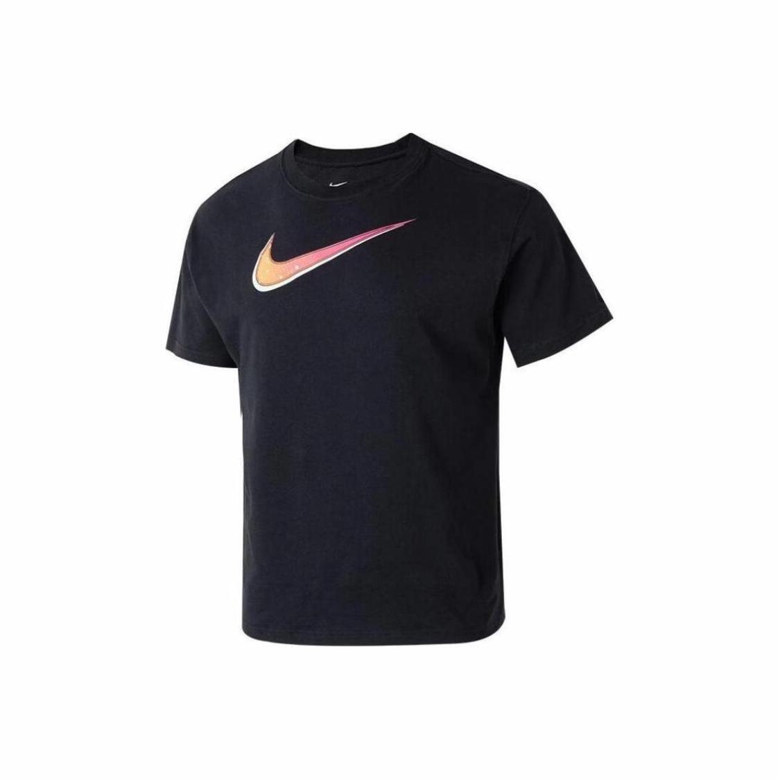 

Nike Brand Logo Loose Running and Fitness Short-Sleeve T-Shirt for Men, Black XL