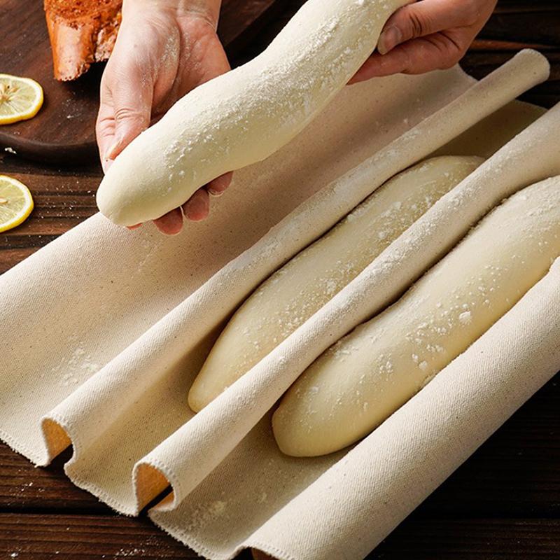 Fermented Cloth Dough Bakers Pans Bakers Dough Couche 100% Pure Cotton Pastry Proofing Cloth Baking French Bread Baguettes Loafs