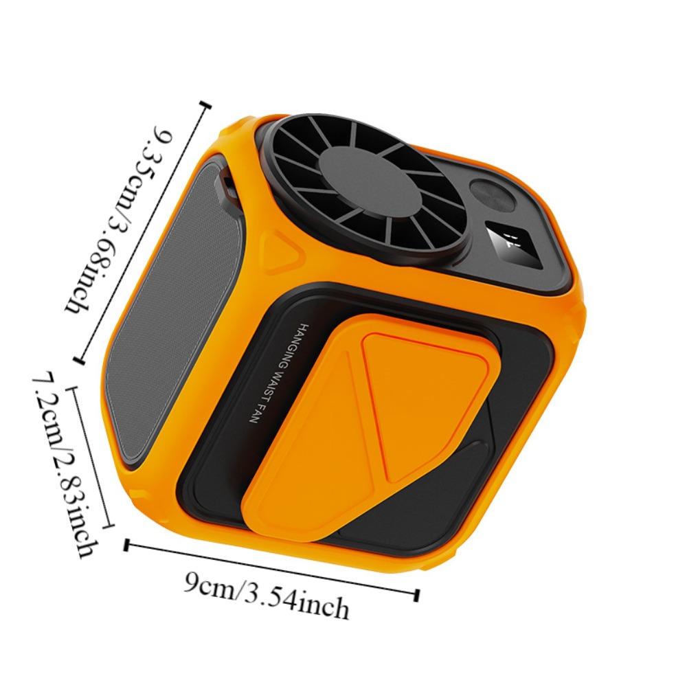6000mAh Waist-mounted Fan Strong Wind USB Portable Power Bank Mini Outdoor Work Fan  Emergency