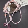 Beaded Love Crossbody Chain Phone Lanyard: Stylish Gift for Women with Pearl Pendant. Perfect for Keeping Your Phone Close At Hand!