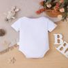 1-18 Months Baby White "My 1st EASTER" Printed Short Sleeve Triangle Jumpsuit
