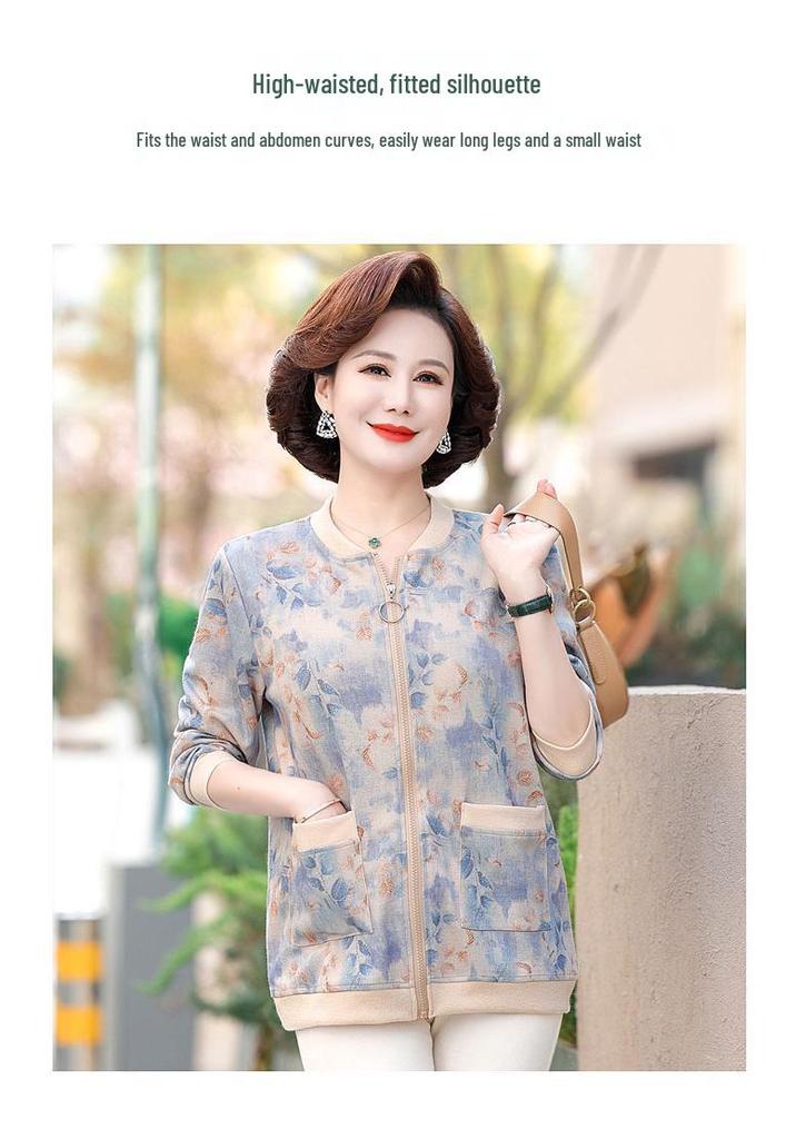 Xueer Plus Size Women's Printed Casual Baseball Jacket
