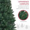 Artificial Christmas Tree 180 cm Slim Christmas Tree with Foldable Steel Stand, 479 Needle Branches Green