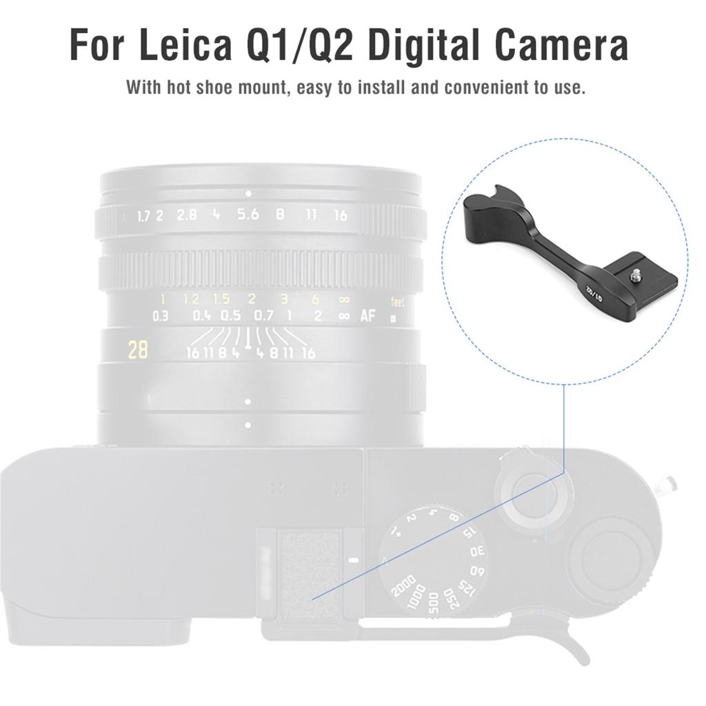 Aluminium Alloy Hot Shoe Thumb Up Grip Handle Accessory for Leica Q1Q2 Digital Camera Black