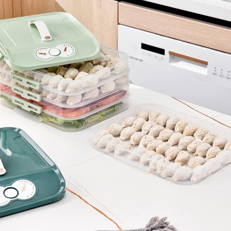 Durable PP Multi Layer Freezer Box Practical Multi Layer Fridge Storage Container For Home And Office Refrigerators