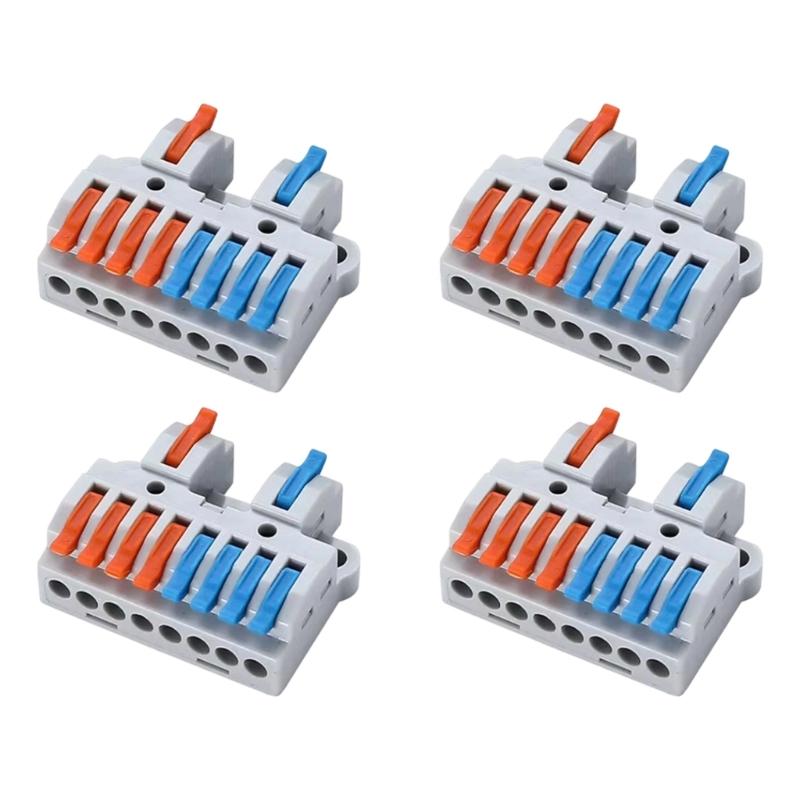 Mountable Wire Terminal Block for Lighting Circuits, Quick Flip Wiring, Insulated Shell, 32A 600V for Service Use