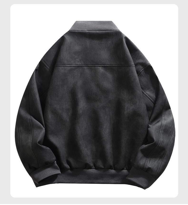 Pánská trendy volná ležérní motorkářská baseballová bunda - Jaro, Podzim, Zima