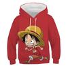 3d Printed Pirate King One Piece Hoodie Lufei Children's Cartoon Hoodie Pullover Long Sleeve Children's Cartoon Street Cool tops