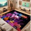 Axolotl Theme Soft Crystal Velvet Rug Custom Name & Text Print Non Slip Floor Rug for Bedroom Living Room
