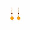 Retro Diamond-Set Orange Beaded Earrings, High-End Light Luxury, Niche Earrings, Antique Temperament And Fashionable Earrings.