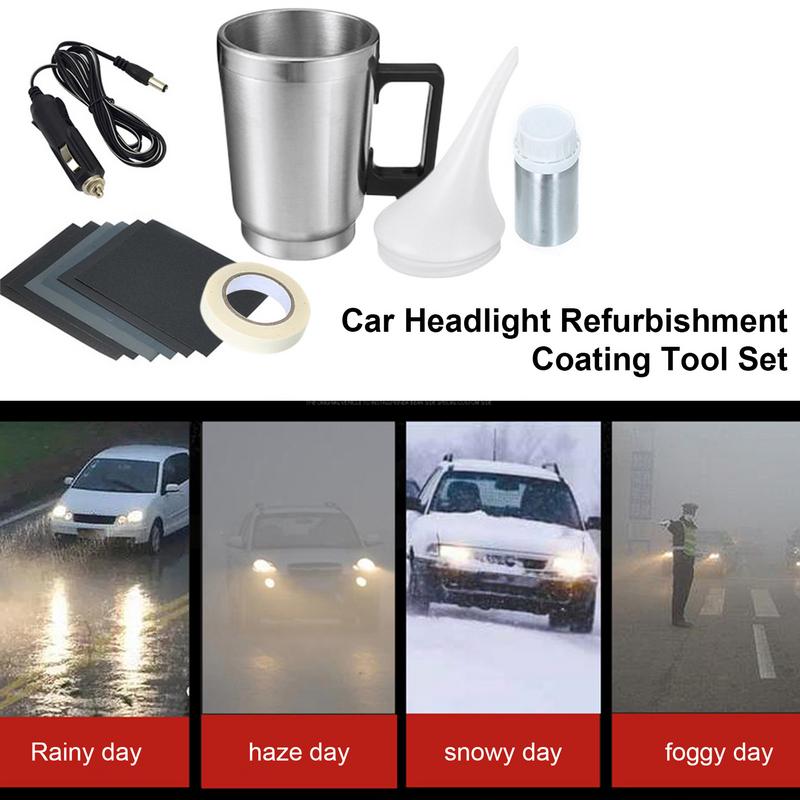 Car Headlight Polishing Kit 100ML Headlight Restoration Liquid Polymer Headlamp Renovation Repair Clean Kit Automobile Tool