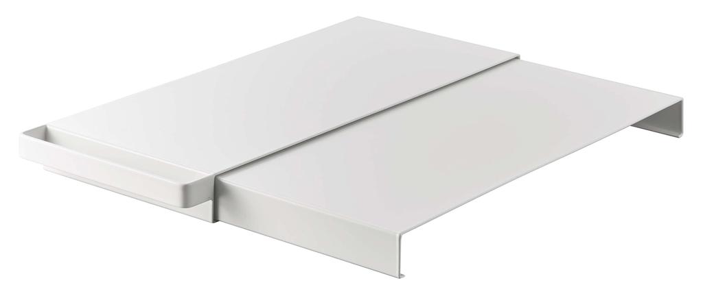 Yamazaki Tower 6019, Slim White Extendable Shelf for Tension Rods, Approx. W15-30 X D35.5 X H3cm, Utilizes Dead Space and Provides Gap Storage