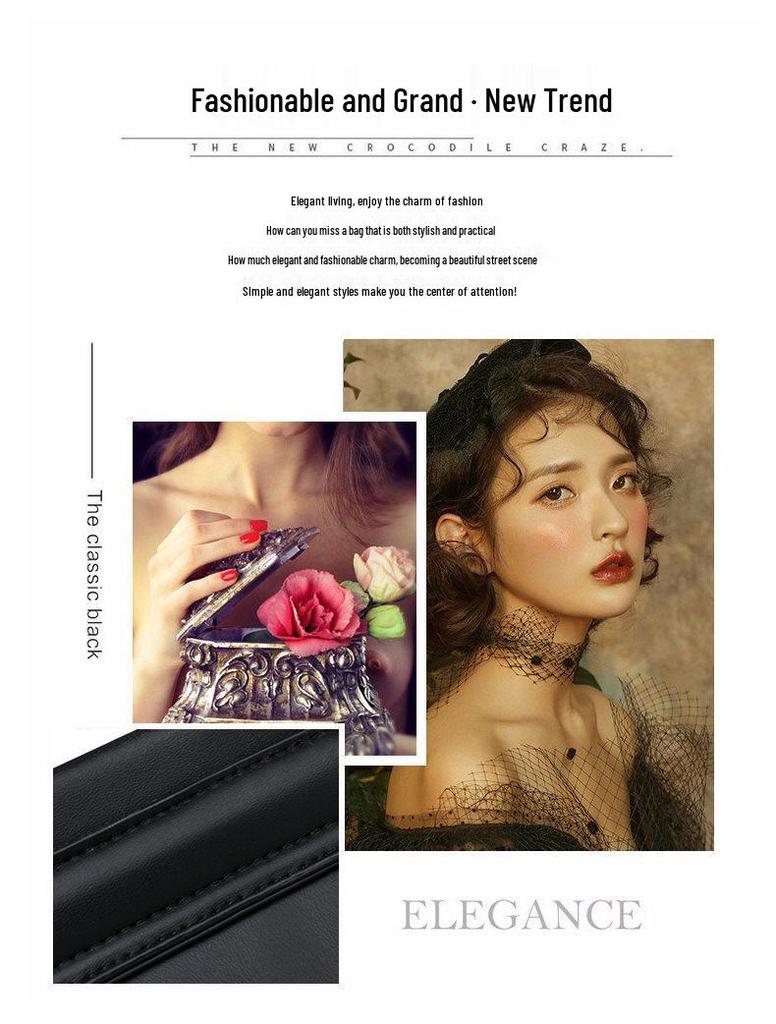 Borsa a tracolla da donna versatile in vera pelle - Borsa alla moda monocolore, semplice, di grande capacità, trendy