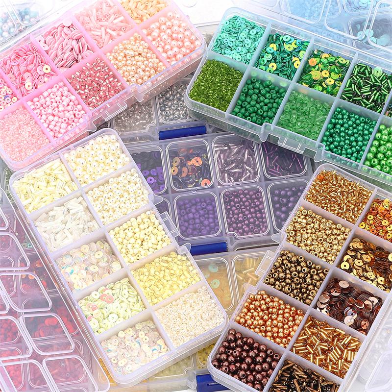 1 set/sacchetto 10 Perline di Riso a Griglia Piccola Sacchetto di Materiali Accessori per Braccialetto Collana Fatto a Mano DIY