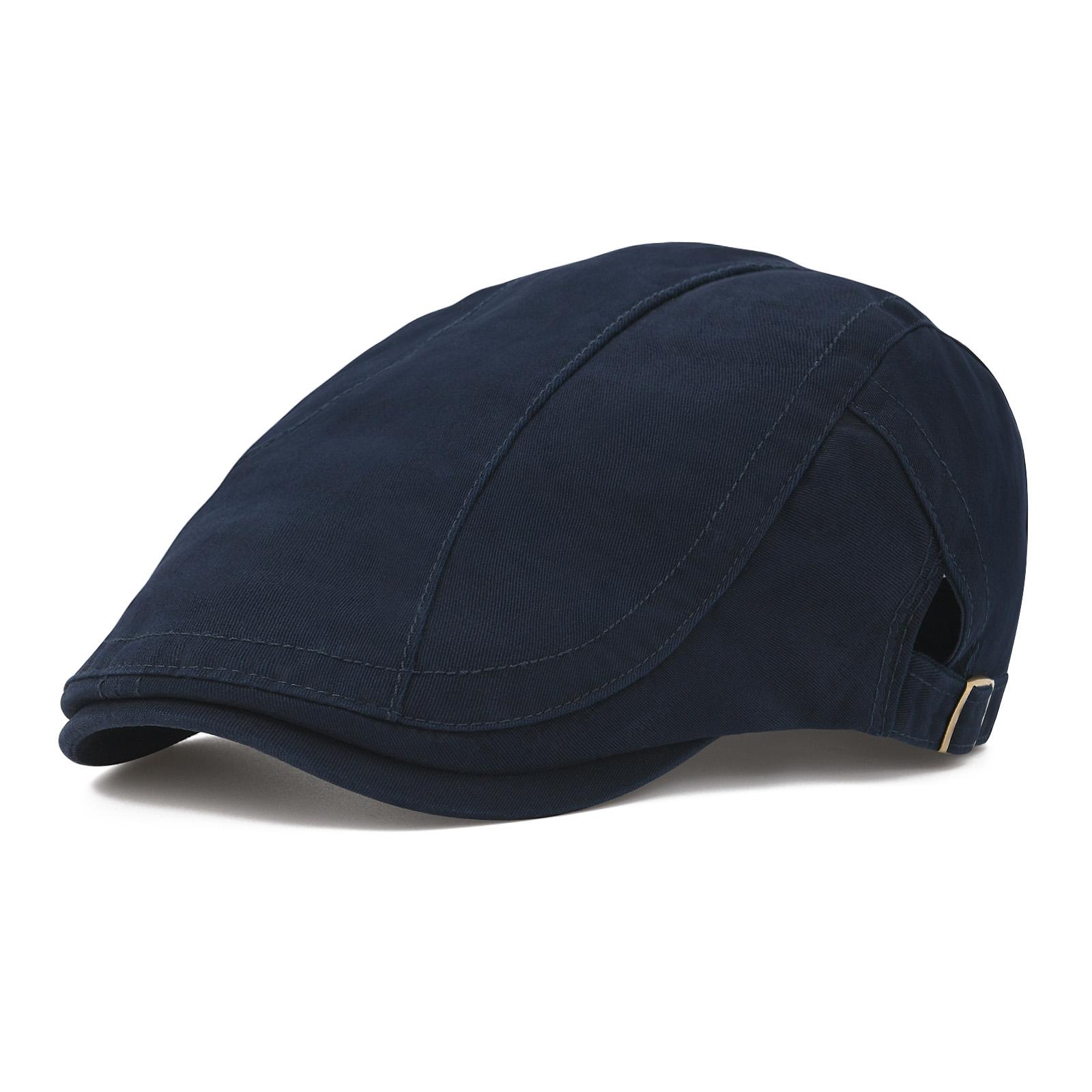

VOBOOM 100% Cotton Adjustable Men Newsboy Caps Black Ivy Cap peaky blinders hat Soft Gatsby Cabbie Casual Hat Driving Flat Hat 56-58cm тёмно-синий