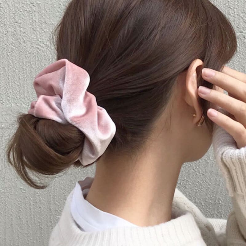 Oar Vintage Velvet Volume Scrunchie[Pink]