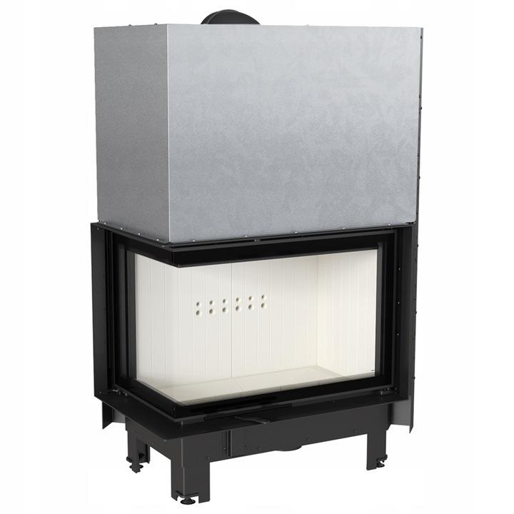 Steel fireplace KRATKI MBA left 17 kW Ø 200 Lift-up self closing door