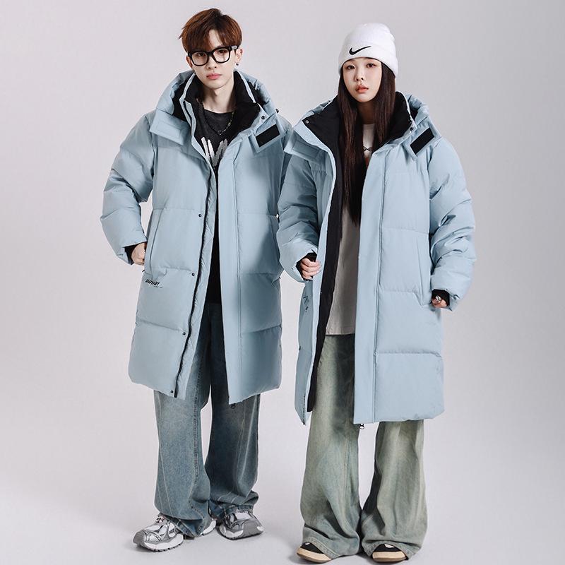 New Cross-Border Mid-Length Extreme Cold Couple Down Jacket: Trendy, Thickened Winter Outerwear for Men & Women