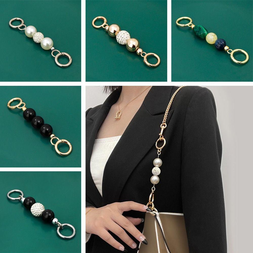 2 Catene Di Estensione Per Borsa Oro – Stile Fiocco E Perla In Metallo, 15-16,8 Cm, Accessori Per Tracolla