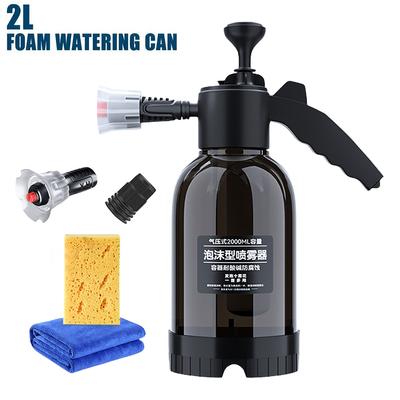 2L Hand Pump Foam Sprayer with 3 Nozzle Pneumatic Foam Watering Can Snow Foam Cannon Car Wash Spray Bottle Car Window Cleaning