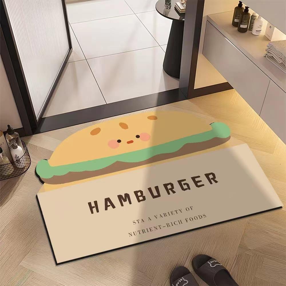Cartoon Pattern Toilet Toilet Door Non-slip Quick Drying Mat Bathroom Floor Mat Diatom Mud Absorbent Soft Mat