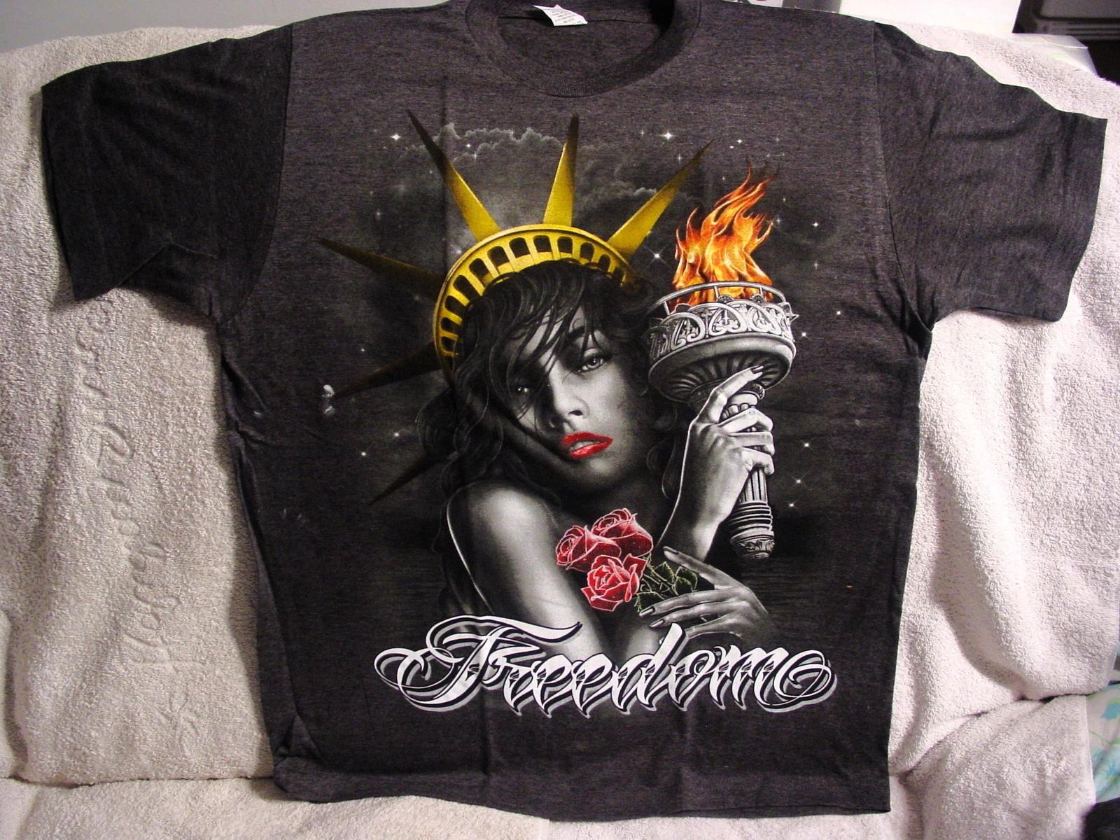 FREEDOM STATUE OF LIBERTY ROSE WOMAN T-shirt 3XL