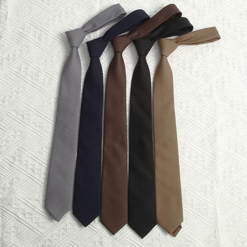 Cotton Elegant Men's Necktie Solid Color Business Suit Accessories Simple Neck Tie Student
