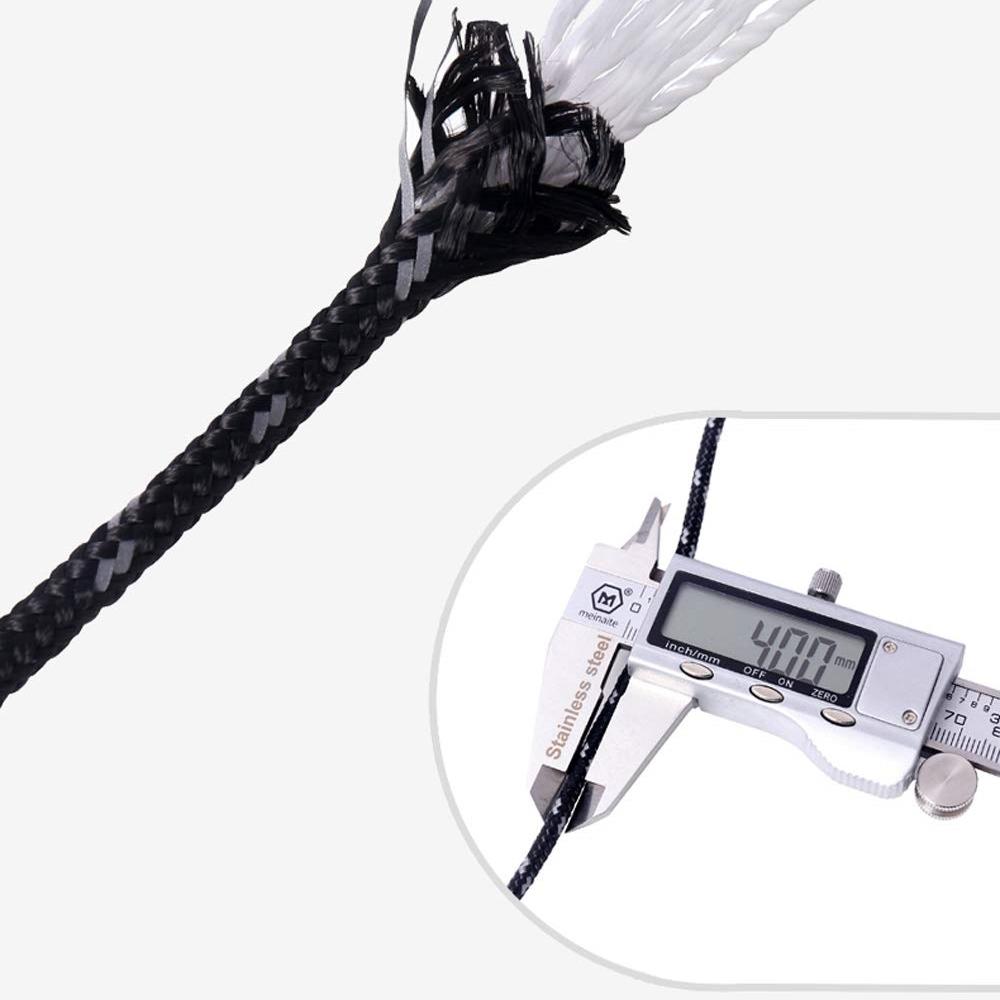 4 Pcs 49.2FT 4mm Reflective Camping Guyline Rope Black 2Pack with Cord Adjusters 4Pack, 1 Set