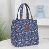Marken-Handtasche mit Blumenmuster und Reißverschluss, halb geschlossen, für die Arbeit, Lunchbox-Tasche mit Aluminiumfolien-Isolierung innen