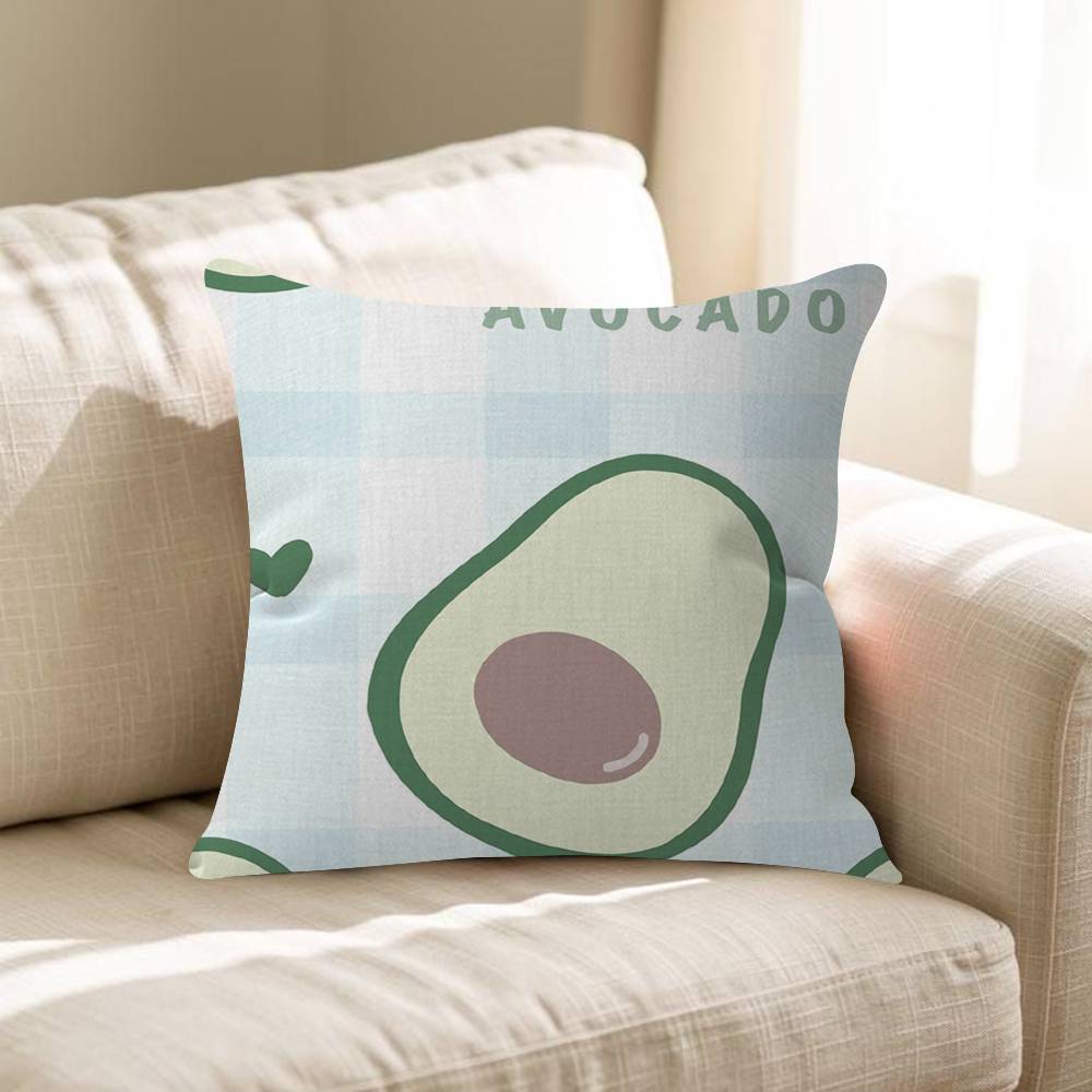 Cool Cartoon Avocado Office Cushion Pillowcase Car Cushion Cover45X45CM Lumbar Pillowcase Sofa Pillowcover