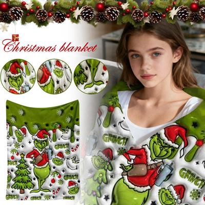 Zuhause Bett Wolldecke Weihnachtsedition Ultraweich und Leicht, Perfekt für Betten, Sofas und Liegen Luxuriöse Mikro-Fleece Kuschelig und Warme Decke