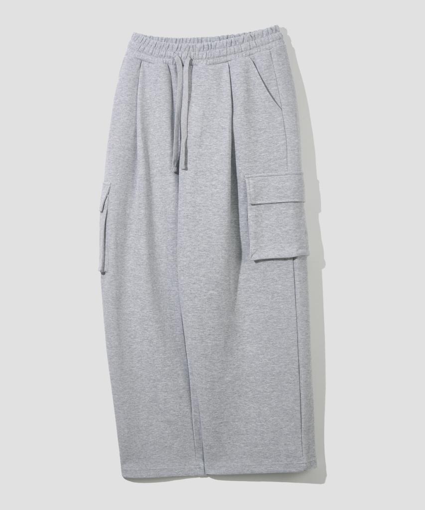 AGOD Single-Pleat Cargo Sweatpants [Gray]