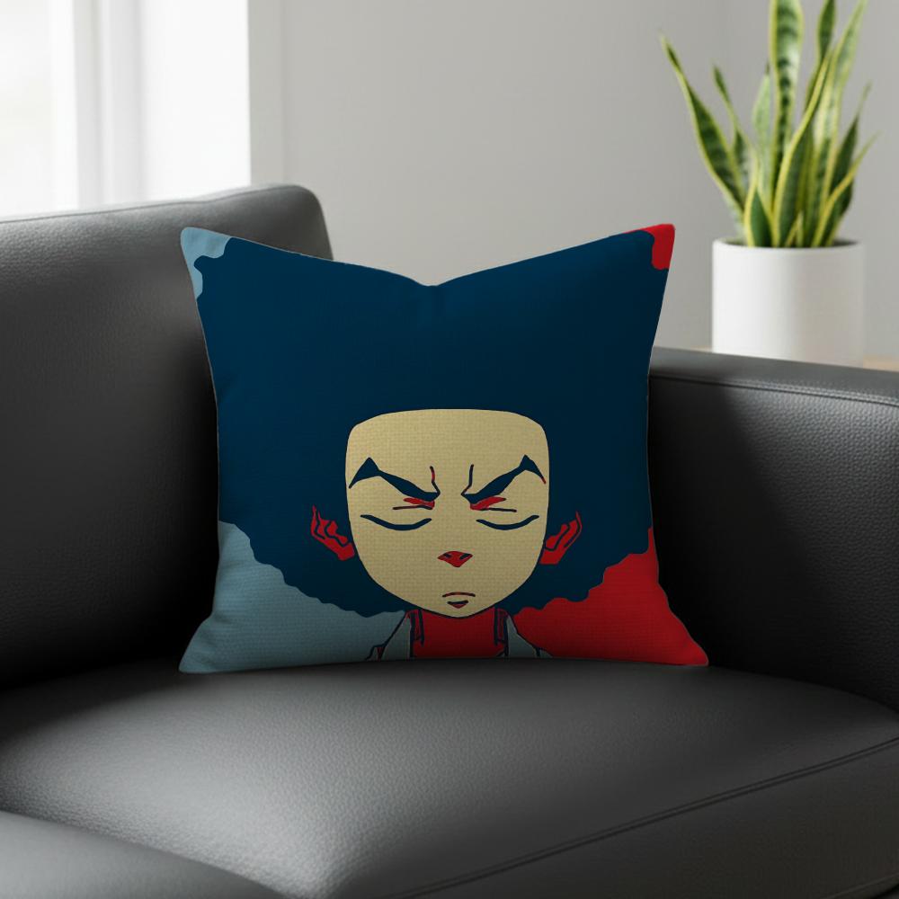 Cartoon The Boondocks Cushion Cover Natural Linen Pillowcase Set AllinOne Decor for Sofa Bedroom  Chair