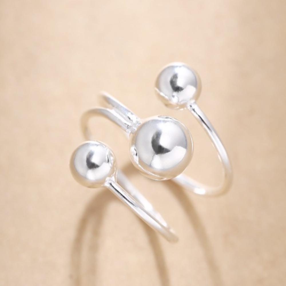 All-Match Irregular Planet Ring Light Luxury Finger Opening Ring Metal Ball Ring  Girlfriend