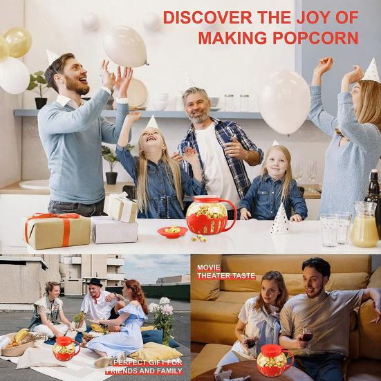 Máquina de Pipoca para Micro-ondas Pipoca de Vidro Borossilicato com Tampa de Dupla Função para Lanches Saudáveis Caseiros Preparo Rápido de Pipoca