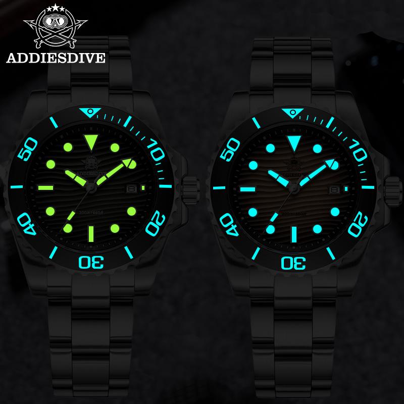 ADDIESDIVE New Watch 41mm Stainless Steel Diving Watches BWG9 Super Luminous 200m Waterproof Classic Quartz Wristwatch For Men