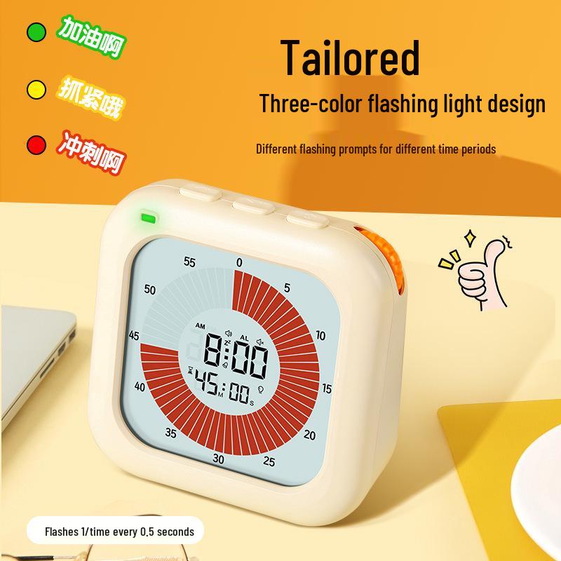 Visual Timer & Alarm Clock: Self-Discipline Punch Card for Students, Kitchen & Fitness Timer