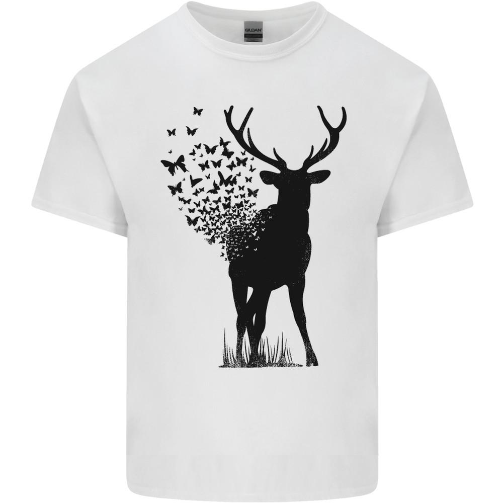 Abstract Butterfly Deer Ecology Environment Mens Light Cotton T-Shirt Unisex T-Shirt XXL
