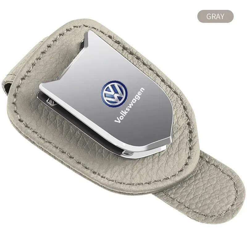 For VW Hot 2025 New Fashion Car Sun Visor Glasses Clip Leather Eyeglasses Clip For volkswagen- polo golf 3 4 5 6 7 8 6 t5 b4 b