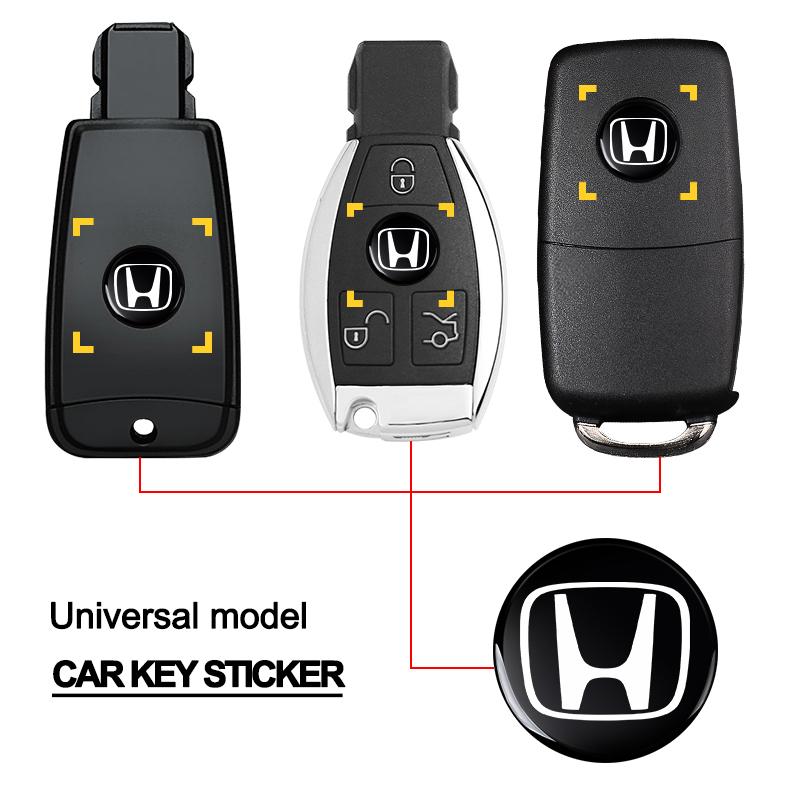 2/5/10Pcs 14mm Car Remote Key Fob Emblem Badge Radio Button Sticker For Honda Fit Mugen Insight Type S R VTEC DOHC Modulo Vezel Legend RR Si