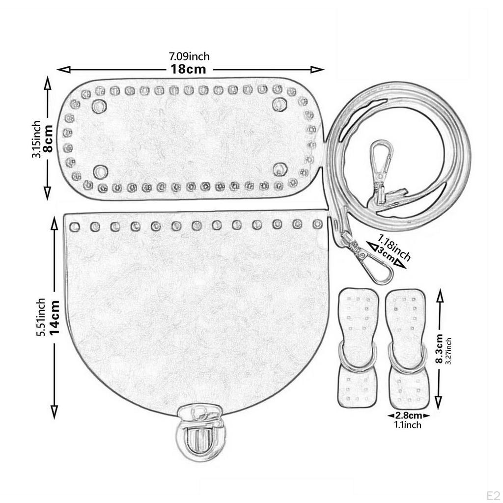 Pu -bags Knit -set Hand -woven Crochet Handbag Material for Enthusiasts